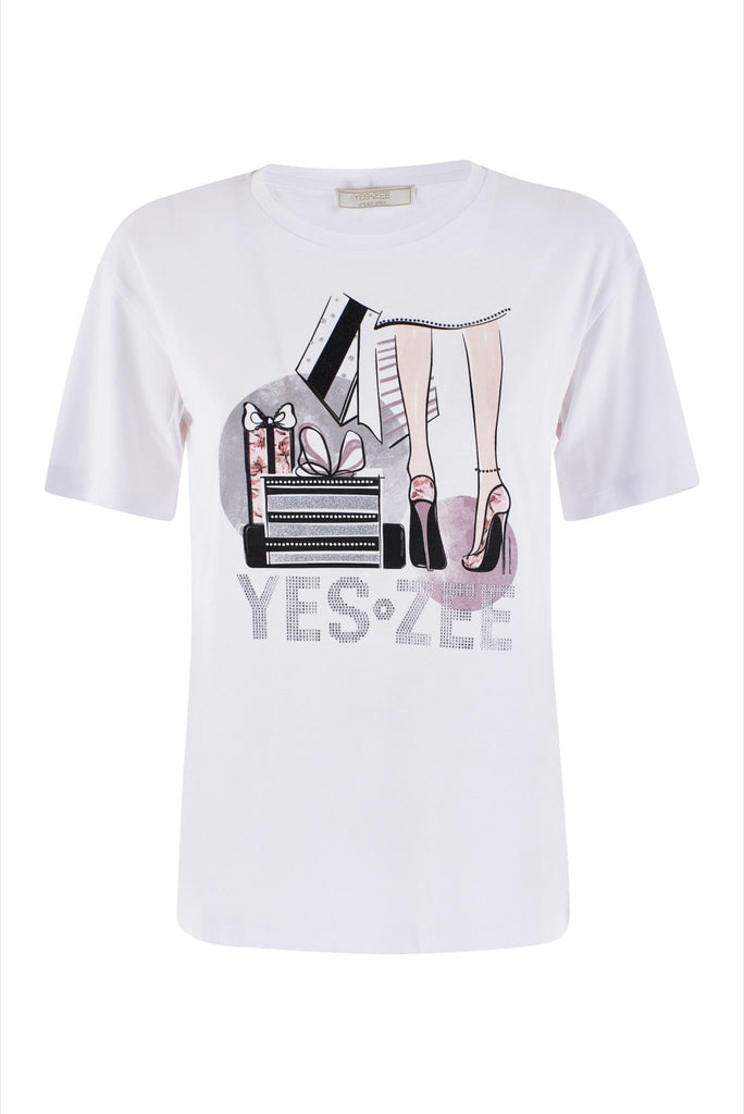 YES ZEE T-SHIRT DONNA GIROCOLLO, M/C
