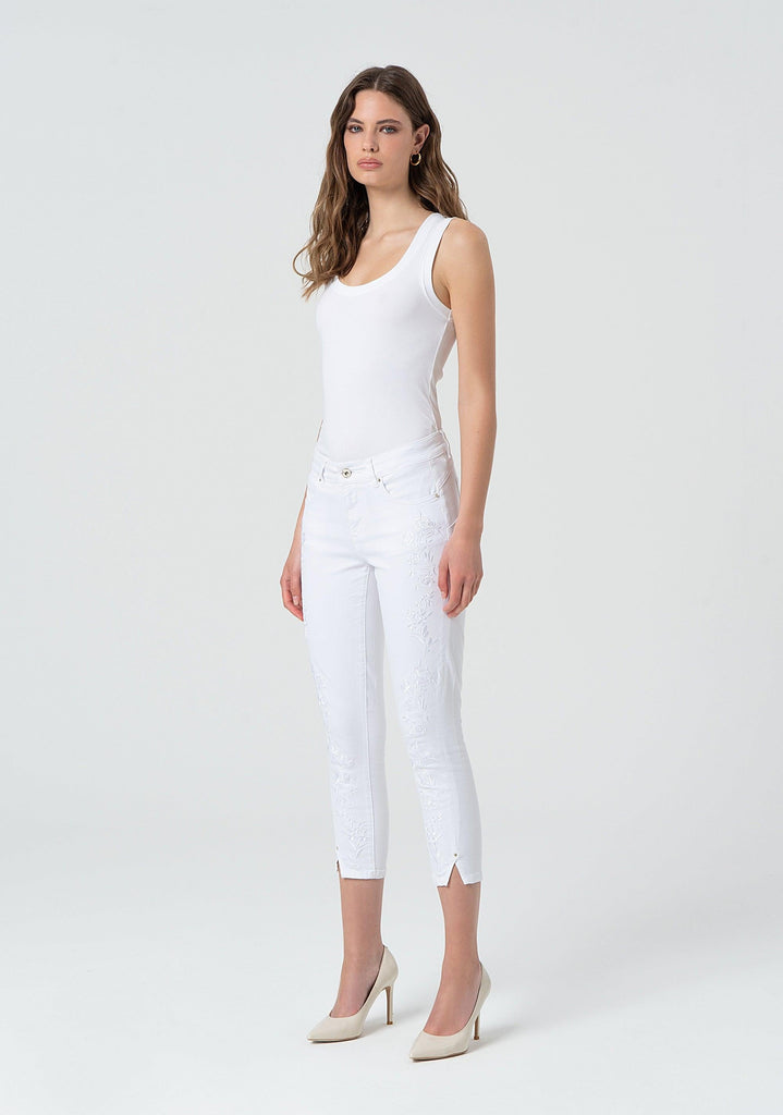 FRACOMINA BULL DENIM EMBROIDERED SHAPE UP BET