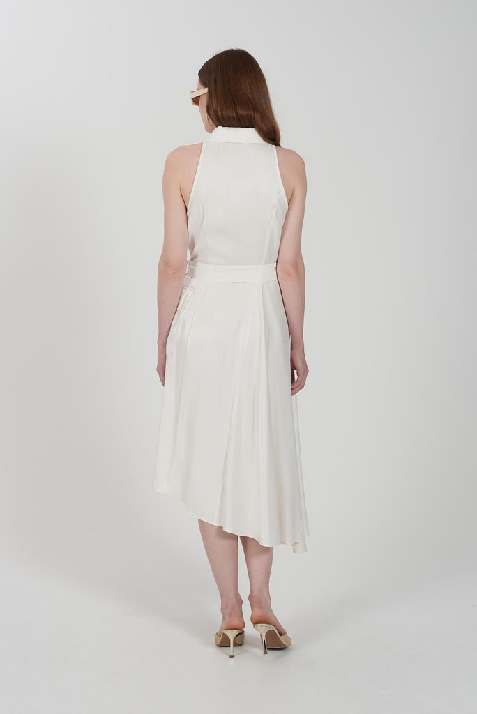 YES ZEE ABITO DONNA ASIMMETRICO SMANICATO CON CINTURA