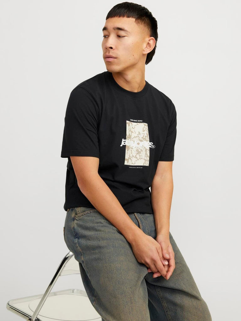 JACK AND JONES JCOTARMAC CAMO FRONT TEE SS CREW NECK
