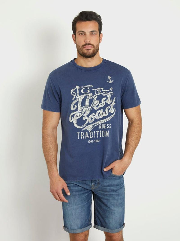 GUESS SS CN WEST COAST TREATED TEE