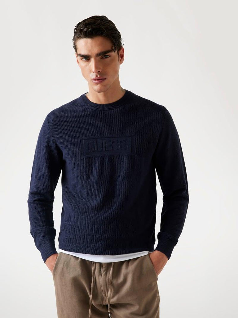 GUESS HARRISON CN LS STITCH LOGO SWT