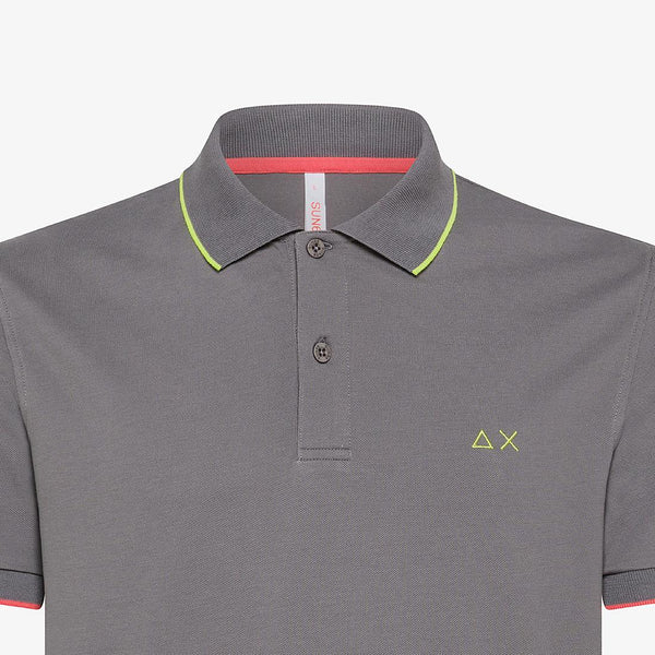 SUN68 POLO SMALL STRIPES ON COLLAR S/S