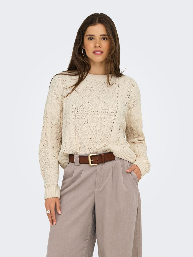 ONLY ONLELLY LIFE LS CABLE O-NECK CC KNT