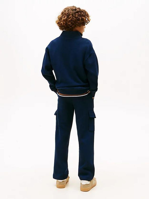 TOMMY HILFIGER TEXTURE HALF ZIP SWEATSHIRT