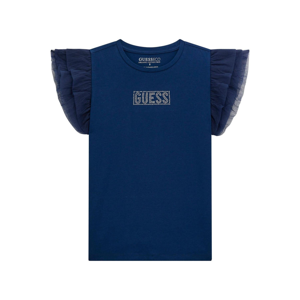 GUESS SS T-SHIRT W/MESH_CE