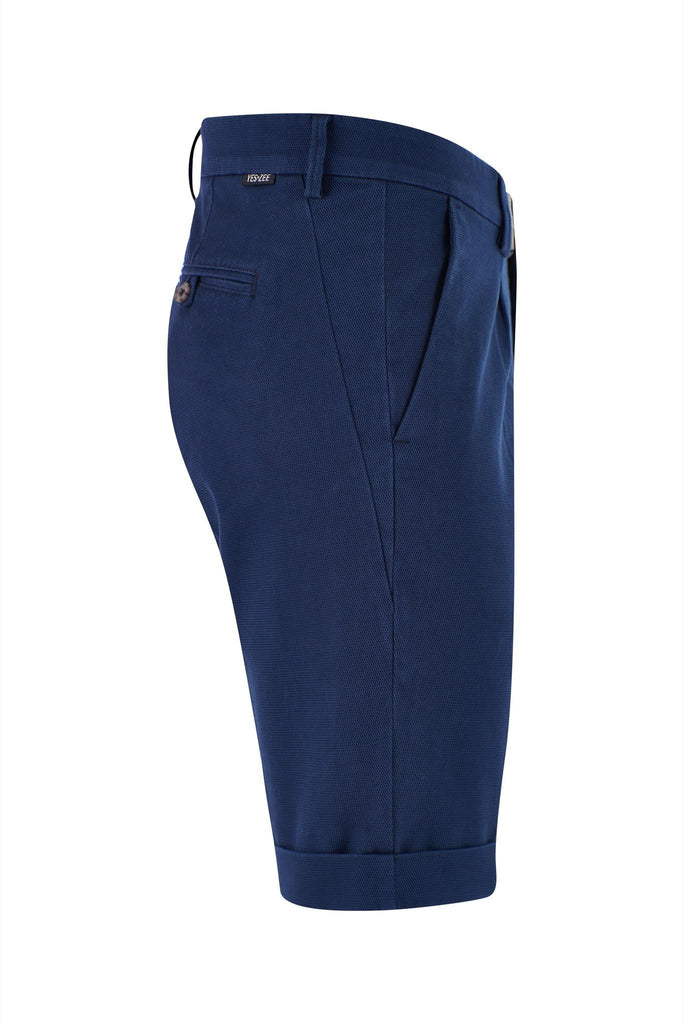 YES ZEE BERMUDA UOMO CHINOS CON PINCES E RISVOLTO