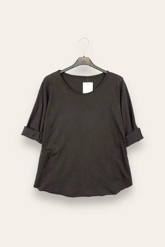 LOVEme Maglietta basica girocollo in cotone, manica lunga