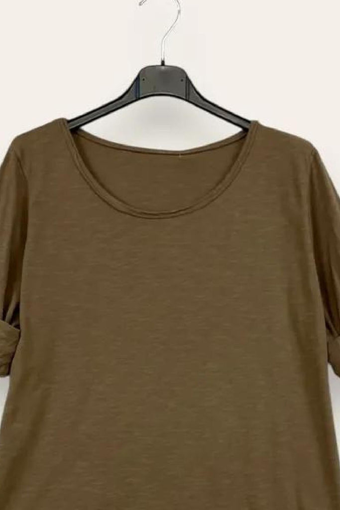 LOVEme Maglietta basica girocollo in cotone, manica lunga