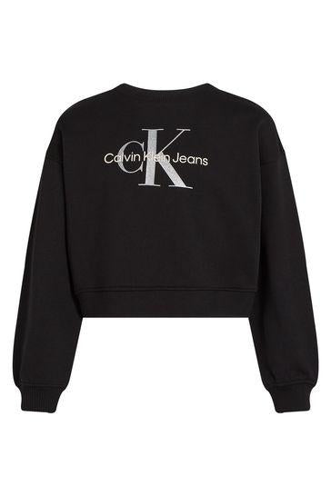 CALVIN KLEIN JEANS GLITTER MONOLOGO CN SWEATSHIRT
