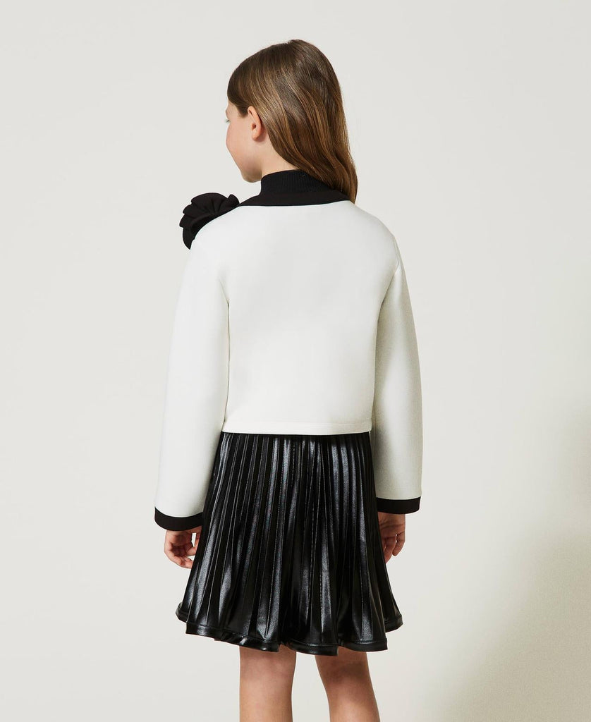 TWINSET GIACCA IN SCUBA CON DETTAGLI A CONTRASTO