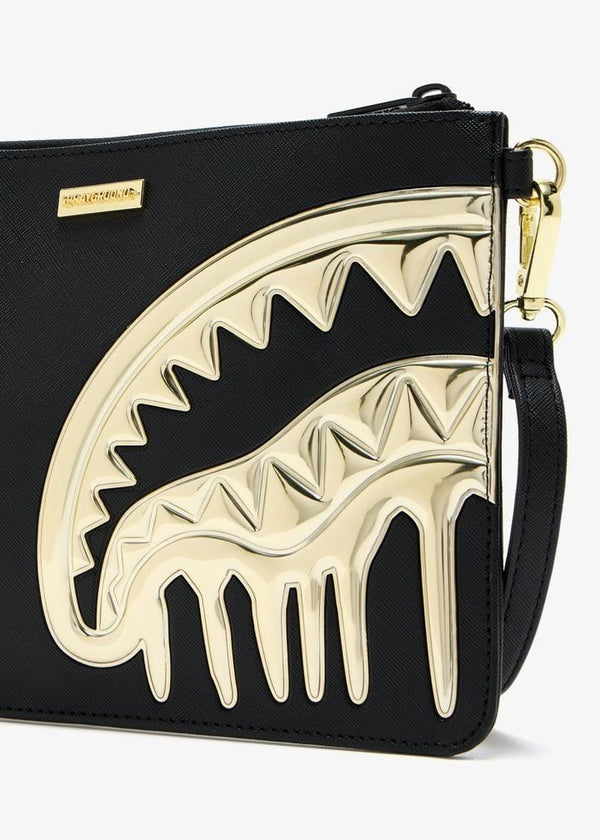 SPRAYGROUND GOLD AND DANGEROUS CROSSOVER CLUTCH