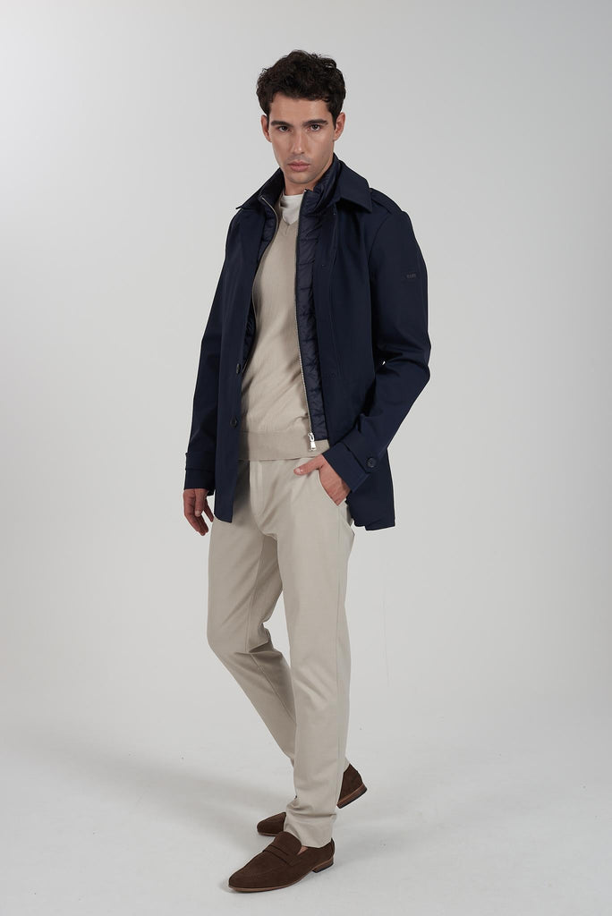 YES ZEE CAPPOTTO UOMO CON FINTO GILET STACCABILE