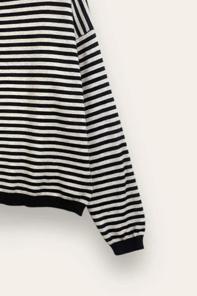 LOVEme Maglia girocollo a righe bicolore