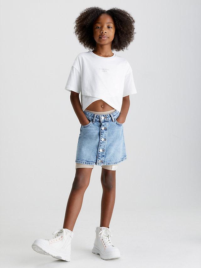 CALVIN KLEIN JEANS SALT PEPPER A LINE DENIM SKIRT