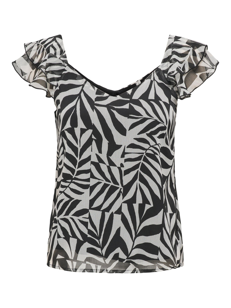 ONLY ONLASTA LIFE CAPSLEEVE V-NECK TOP WVN