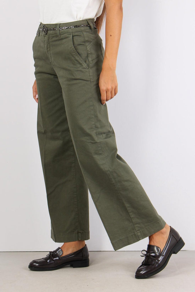 LIU JO PANT.B.UP FLARE CROPPED H.W.