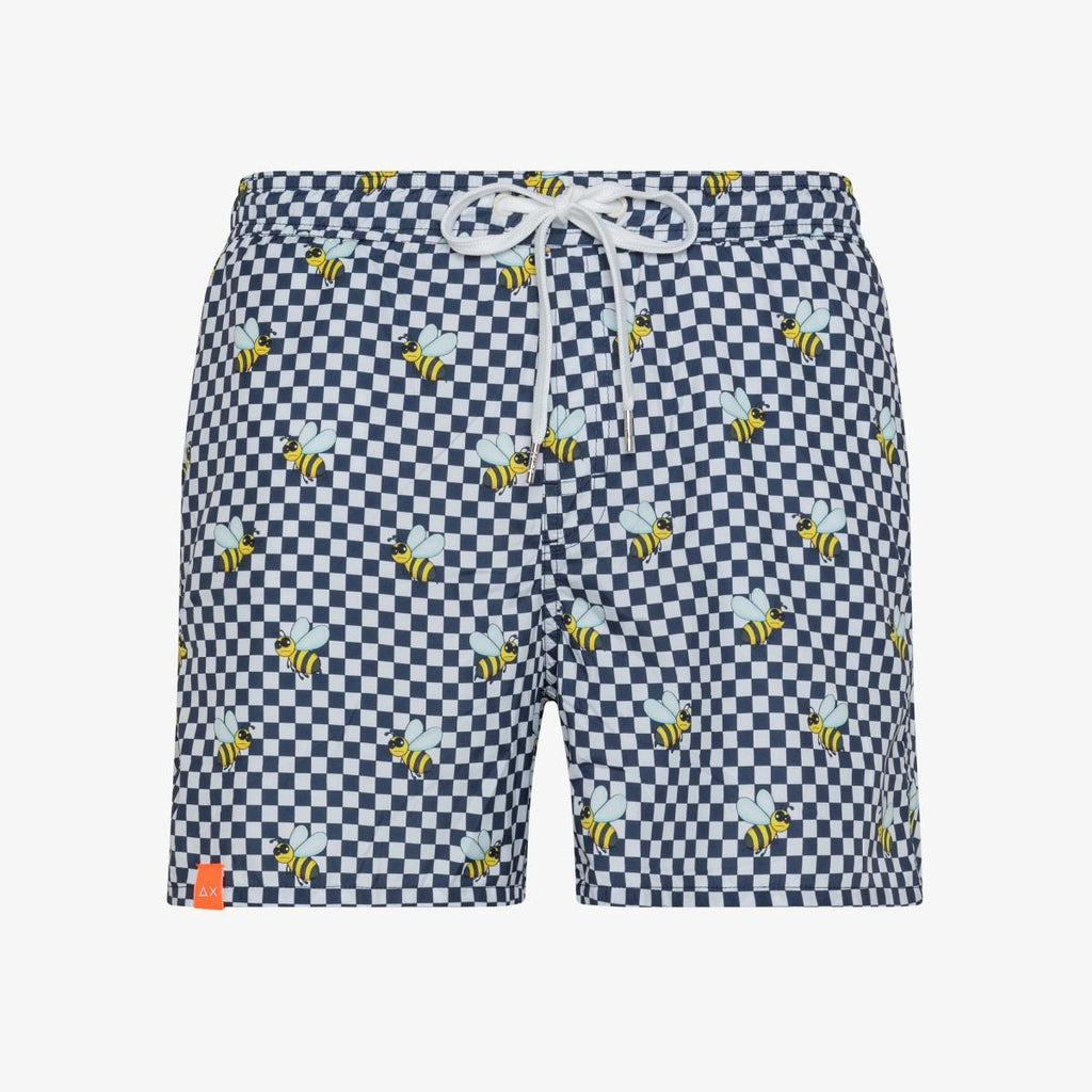 SUN68 SWIM PANT MICROCHECK