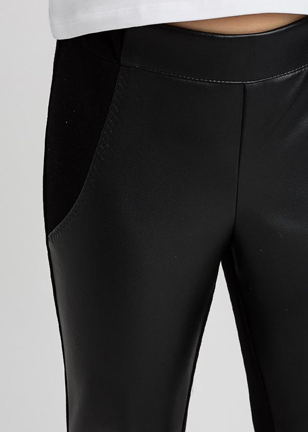 TWINSET LEGGINGS BI-MATERIALE PUNTO MILANO/SPALMATO