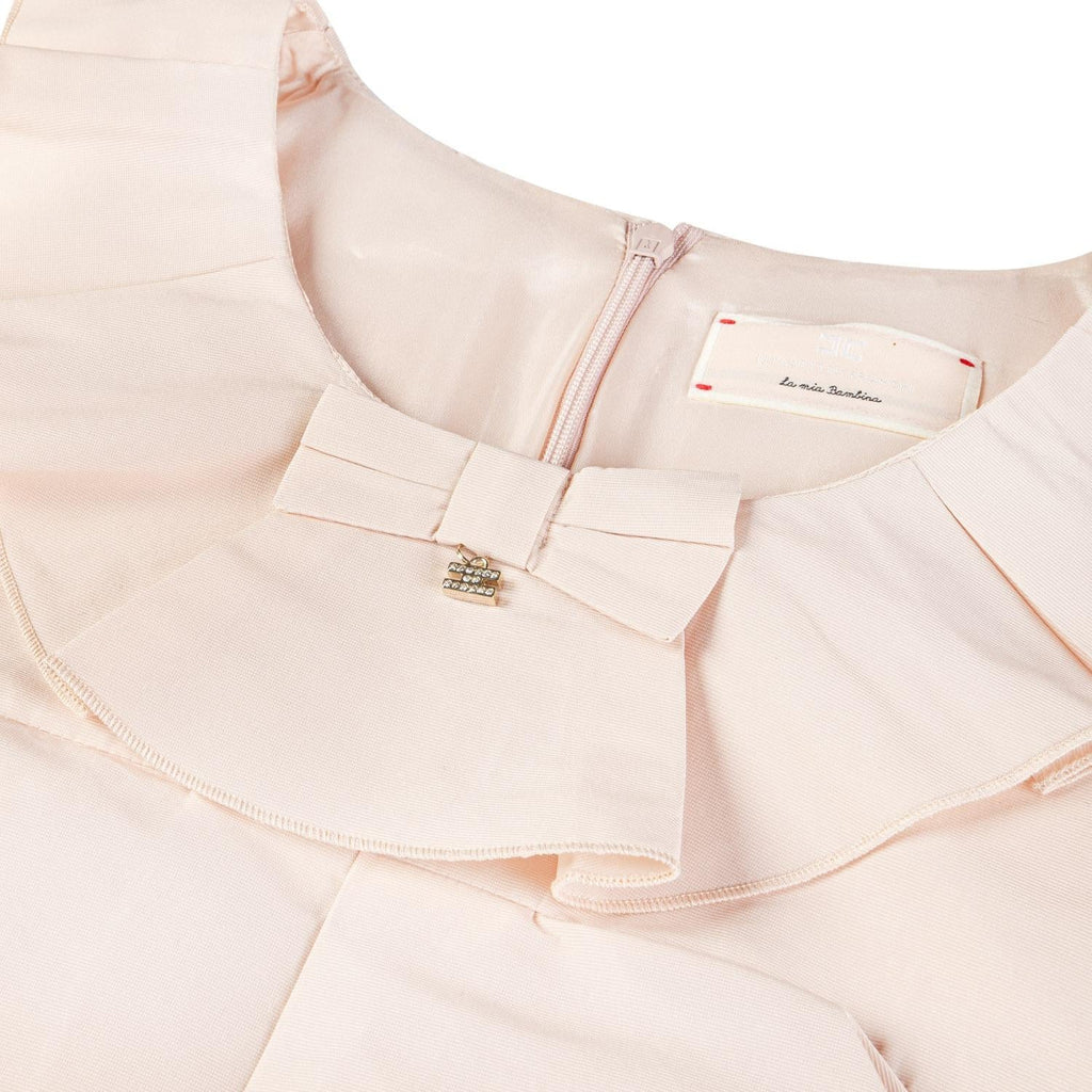 ELISABETTA FRANCHI La Mia Bambina ABITO IN OTTOMAN CON ROUCHES E FIOCCO