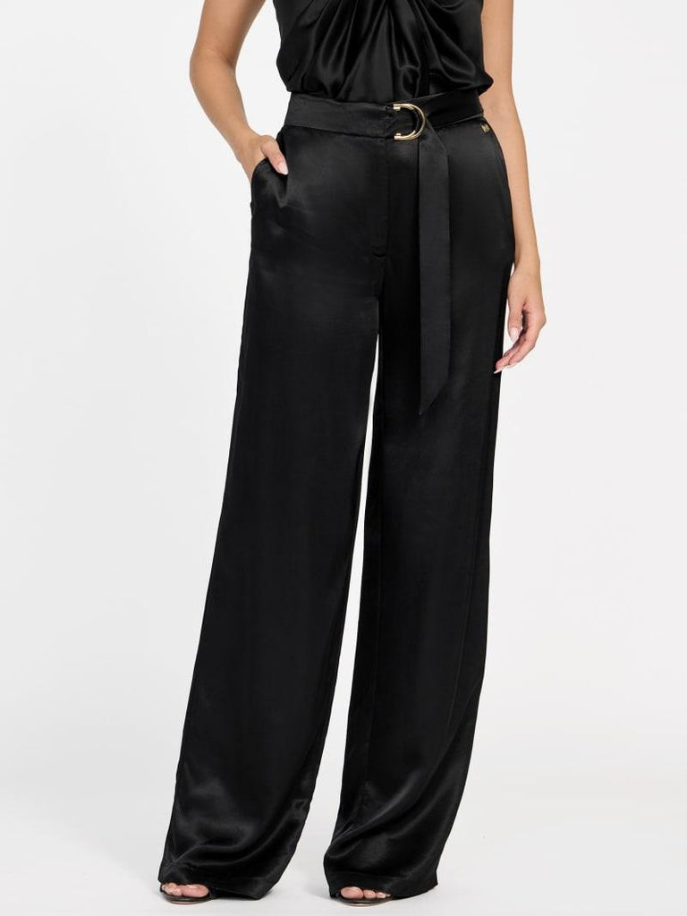 GUESS MARCIANO IVA BELTED STRAIGHT PANTS