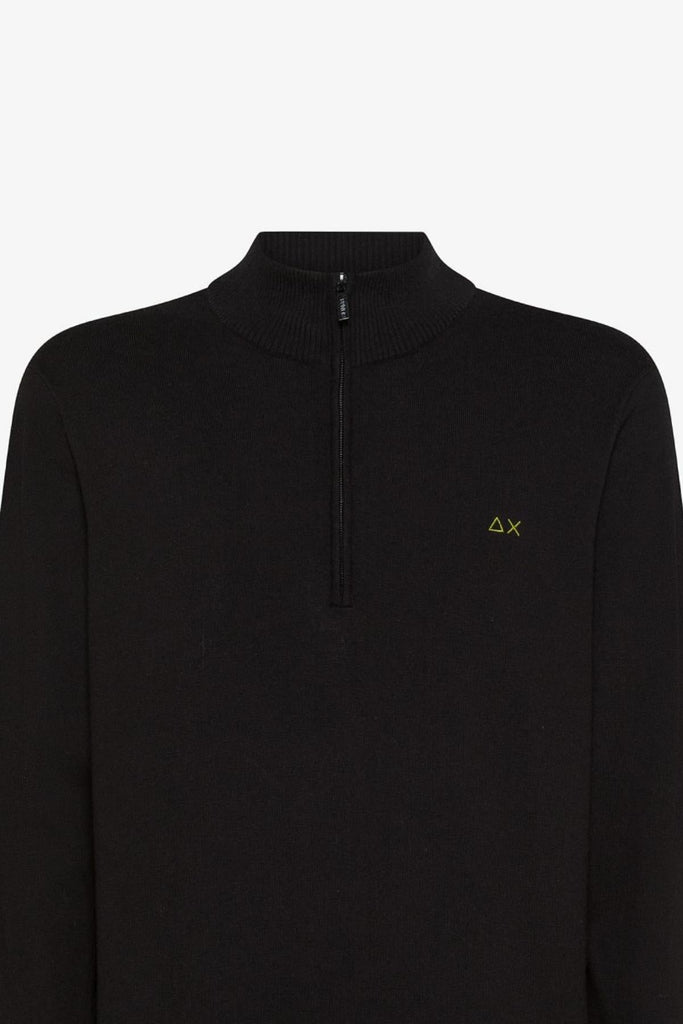 SUN68 HALF ZIP SWEATER BASIC L/S