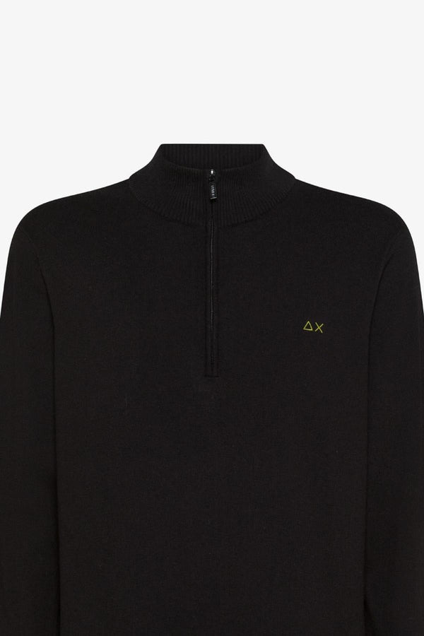 SUN68 HALF ZIP SWEATER BASIC L/S