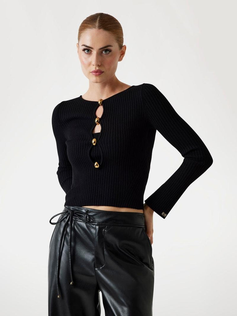 GUESS MARCIANO AGATHE RIBBED LS SWTR