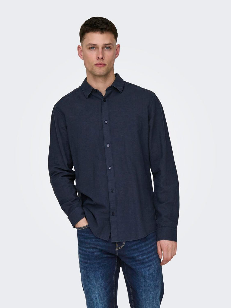 ONLY&SONS ONSCAIDEN LIFE LS SOLID LINEN SHIRT NOOS