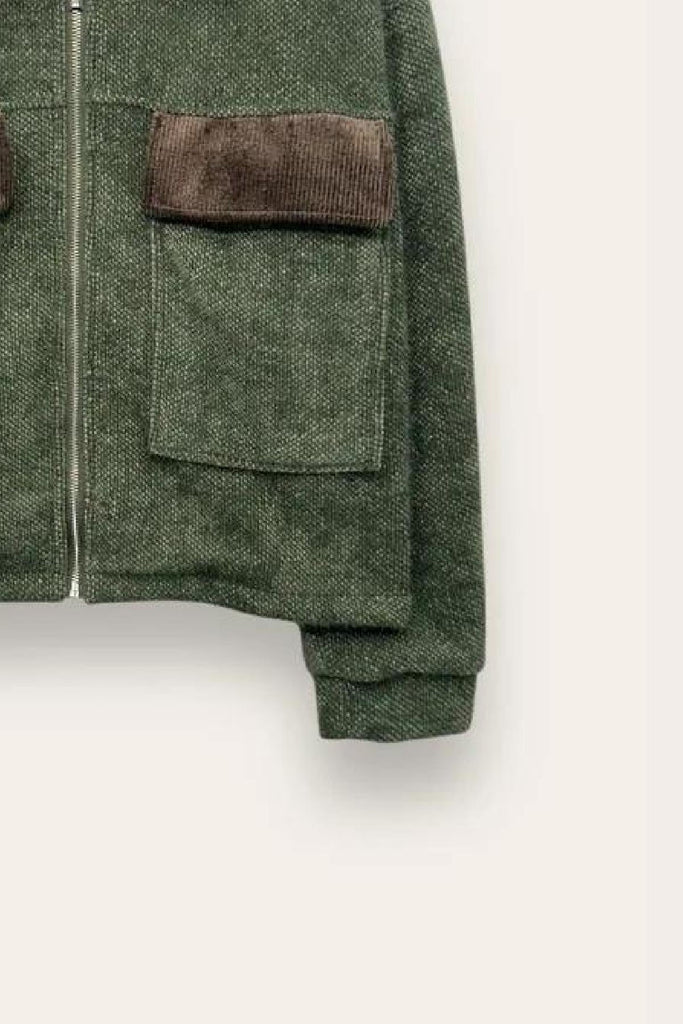 LOVEme Giacca pelosetta con colletto e tasche in velluto