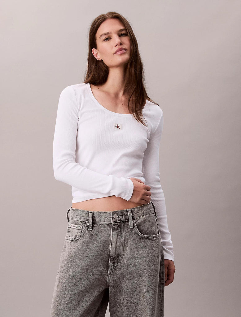 CALVIN KLEIN JEANS LS WOVEN LABEL 2X2 R