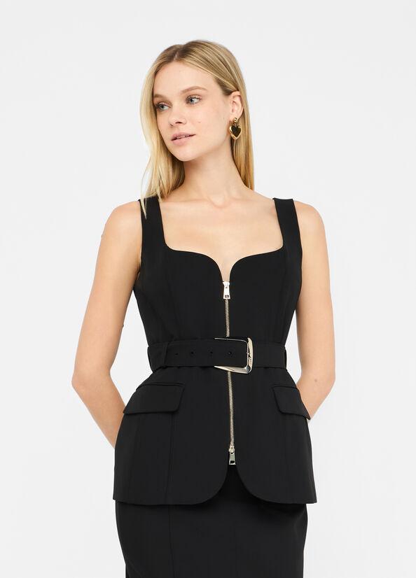 LIU JO ECS GILET CINTURATO CON ZIP
