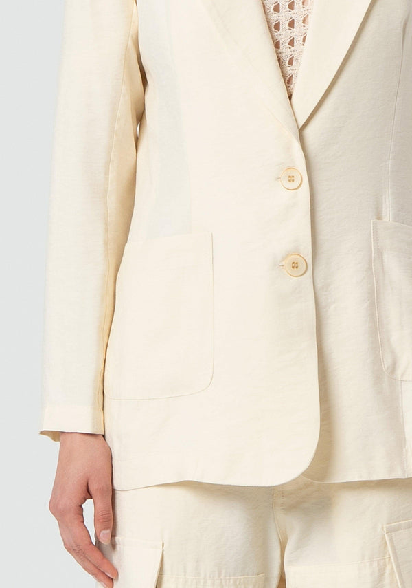 FRACOMINA LONG HOODED BLAZER BUTTER