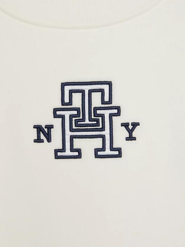 TOMMY HILFIGER MONOGRAM SATIN APPLIQUE MOCK-N