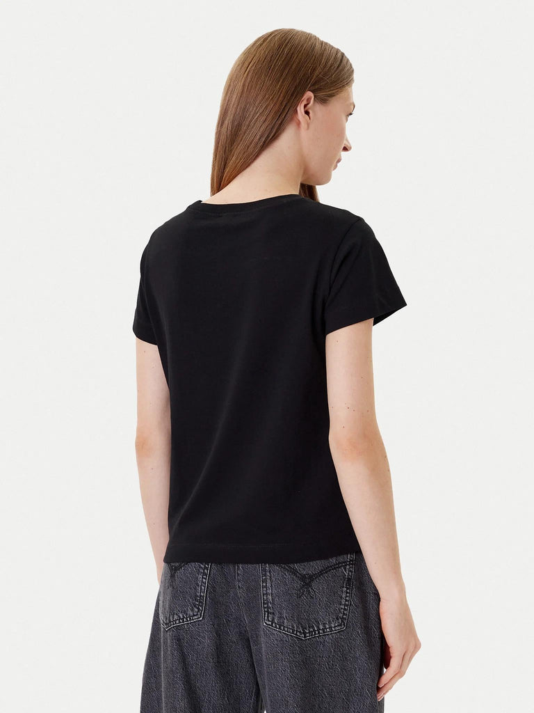 PINKO BASICO T-SHIRT JERSEY LOGO PIN