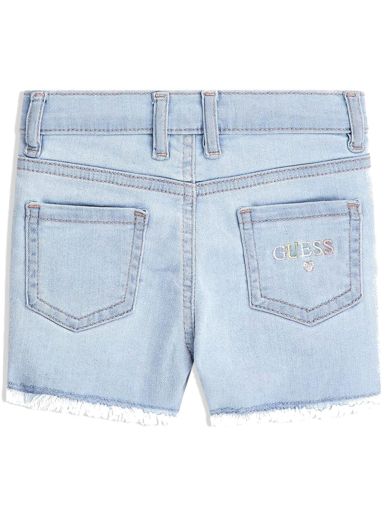 GUESS DENIM SHORTS W/EMBY LETTERS