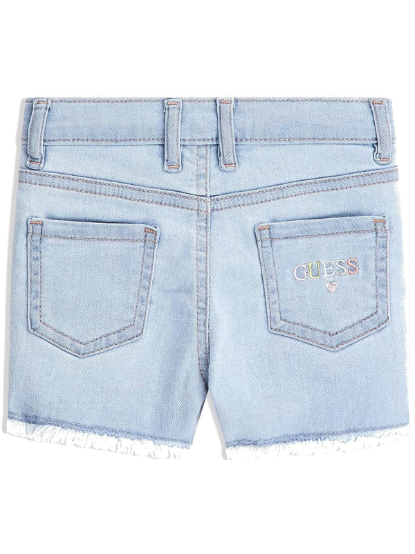 GUESS DENIM SHORTS W/EMBY LETTERS