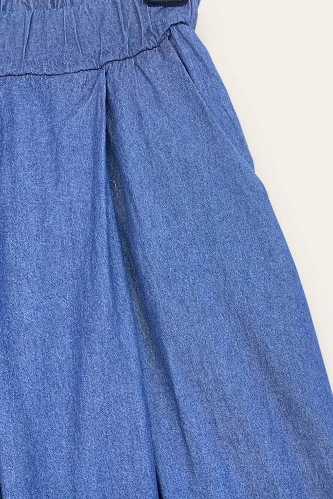 LOVEme Pantalone a palazzo in jeans chambray