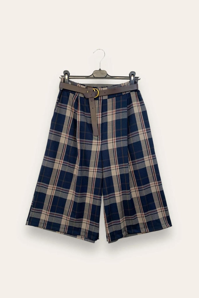LOVEme Bermuda tartan sotto ginocchio  con elastico retro vita