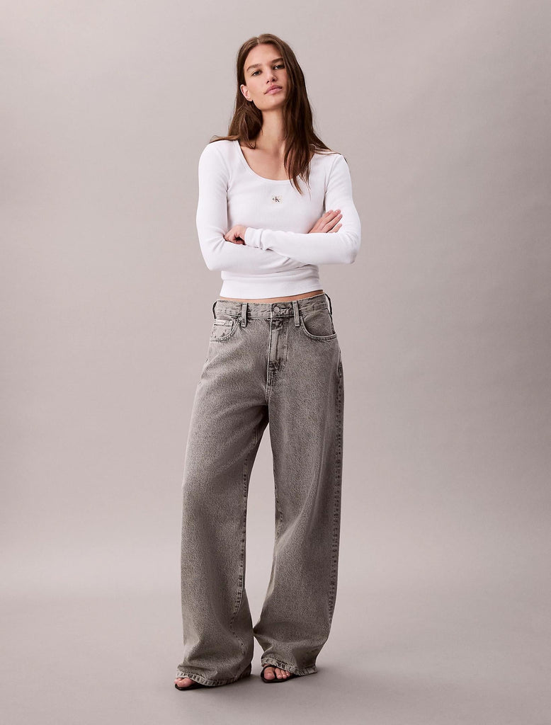 CALVIN KLEIN JEANS LS WOVEN LABEL 2X2 R