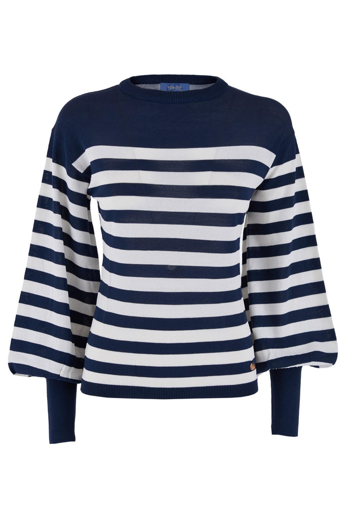 YES ZEE MAGLIA DONNA GIROCOLLO CON POLSO A SBUFFO