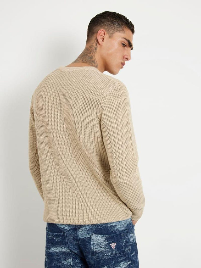 GUESS DELMAR CN LS WASHED RIBBED SWT