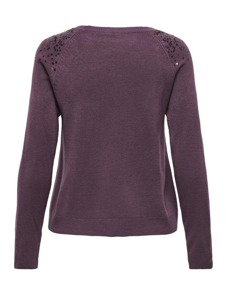 ONLY ONLSTARRY LS SEQUIN O-NECK KNT