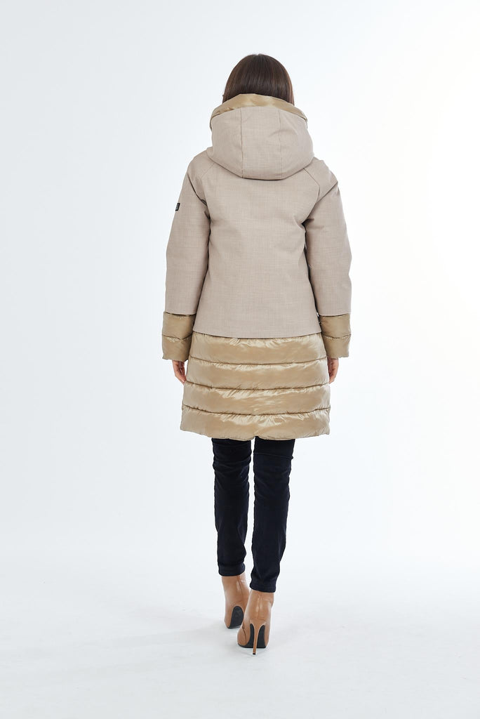 YES ZEE CAPPOTTO DONNA LUNGO CON INSERTI IN NYLON