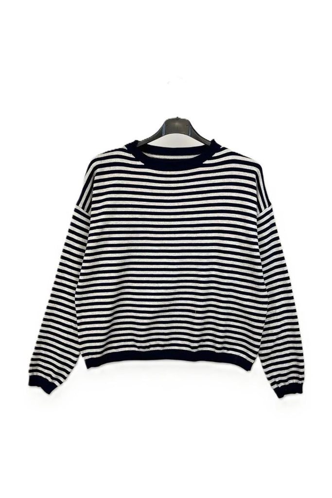 LOVEme Maglia girocollo a righe bicolore