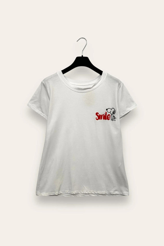 LOVEme T-shirt con ricamo Snoopy 