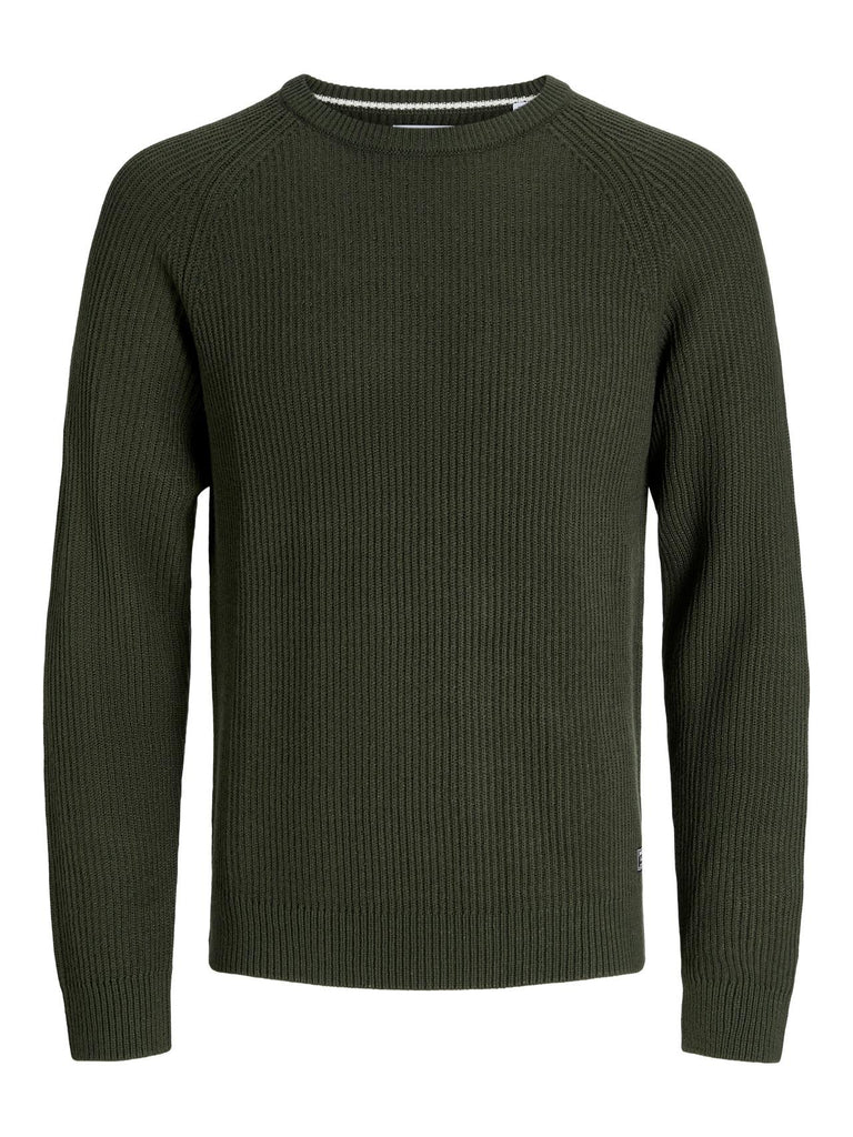 JACK AND JONES JJPANNEL KNIT CREW NECK AW25