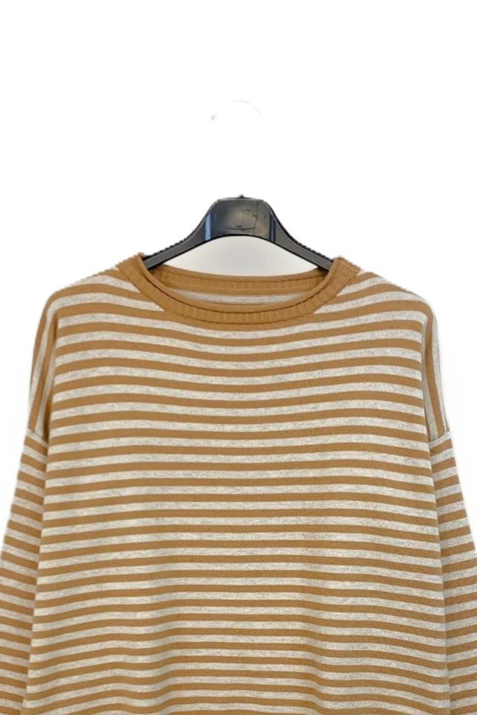 LOVEme Maglia girocollo a righe bicolore