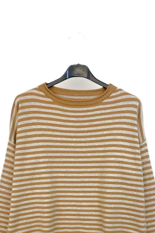 LOVEme Maglia girocollo a righe bicolore