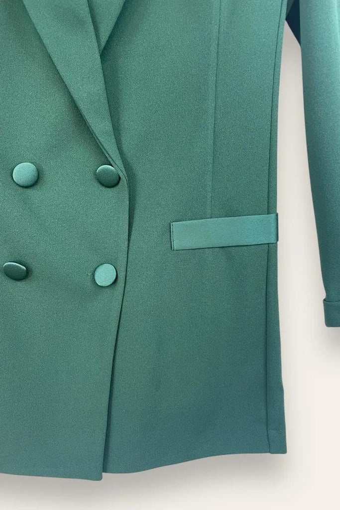 LOVEme Giacca doppio petto con inserti in raso